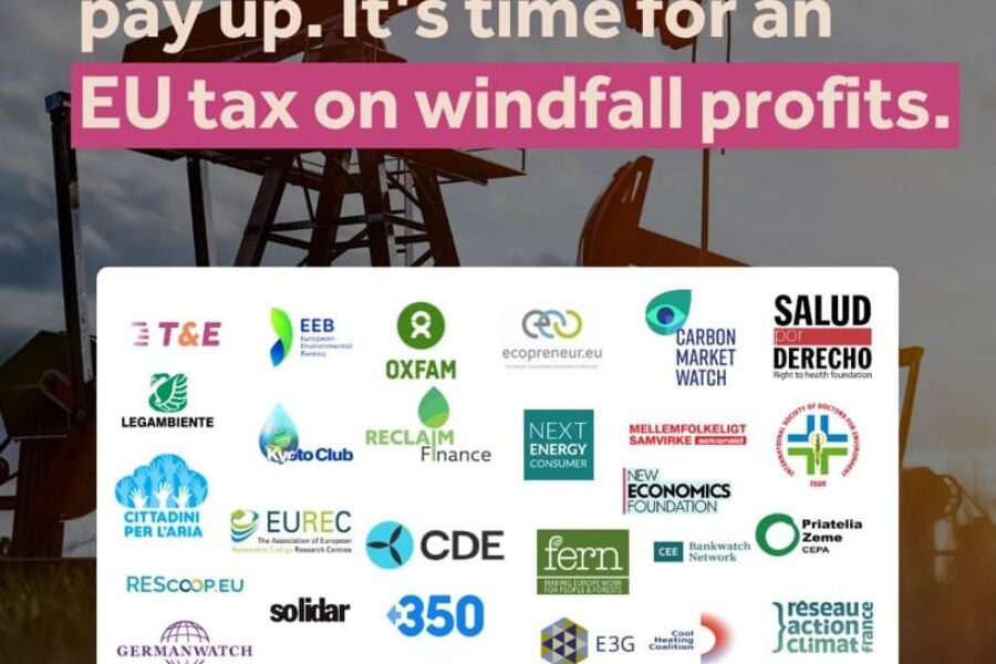 We call for an EU-wide windfall profit tax on fossil fuel companies